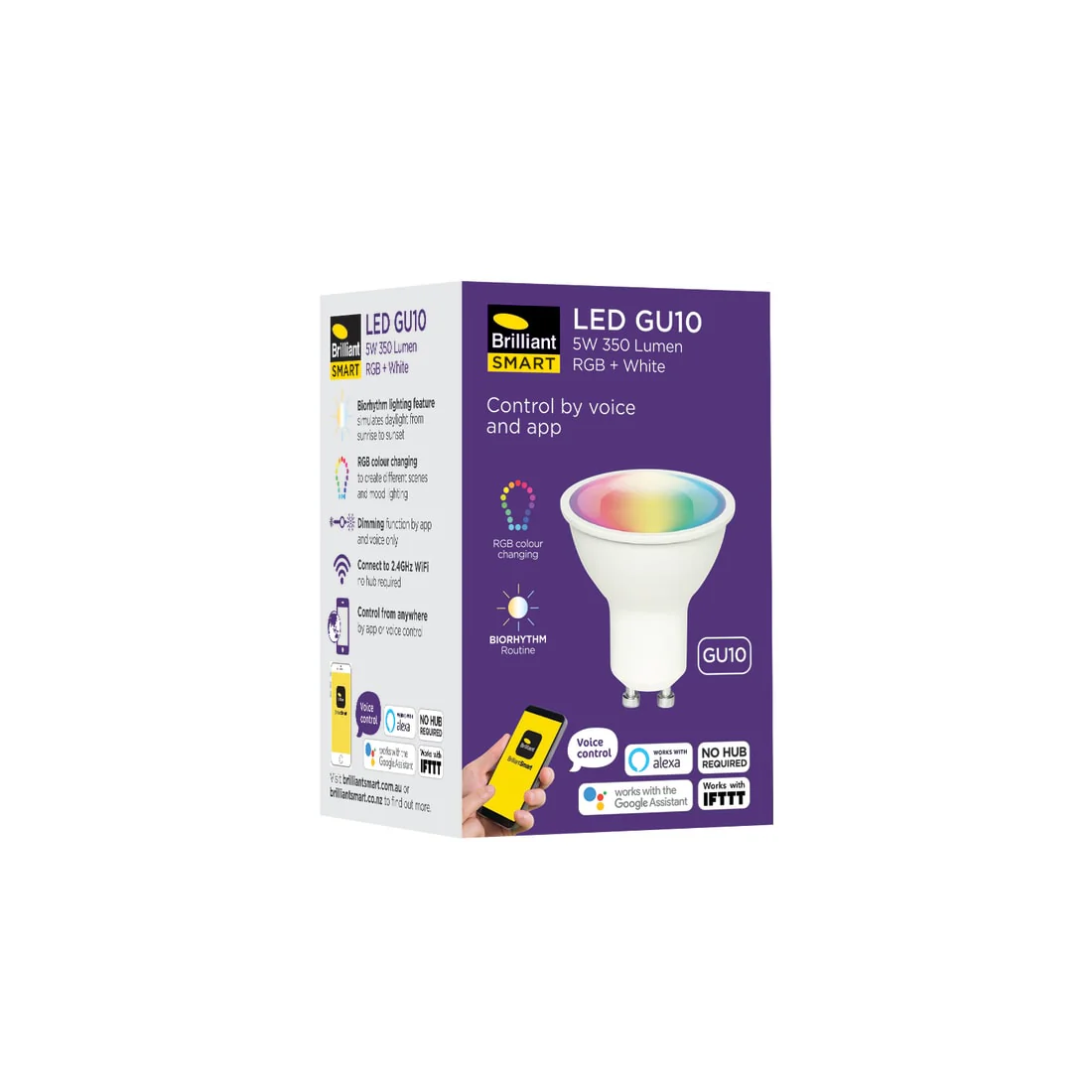 Brillant LED LED GU10 Smart WiFi LED CCT Biorhythm Globe
