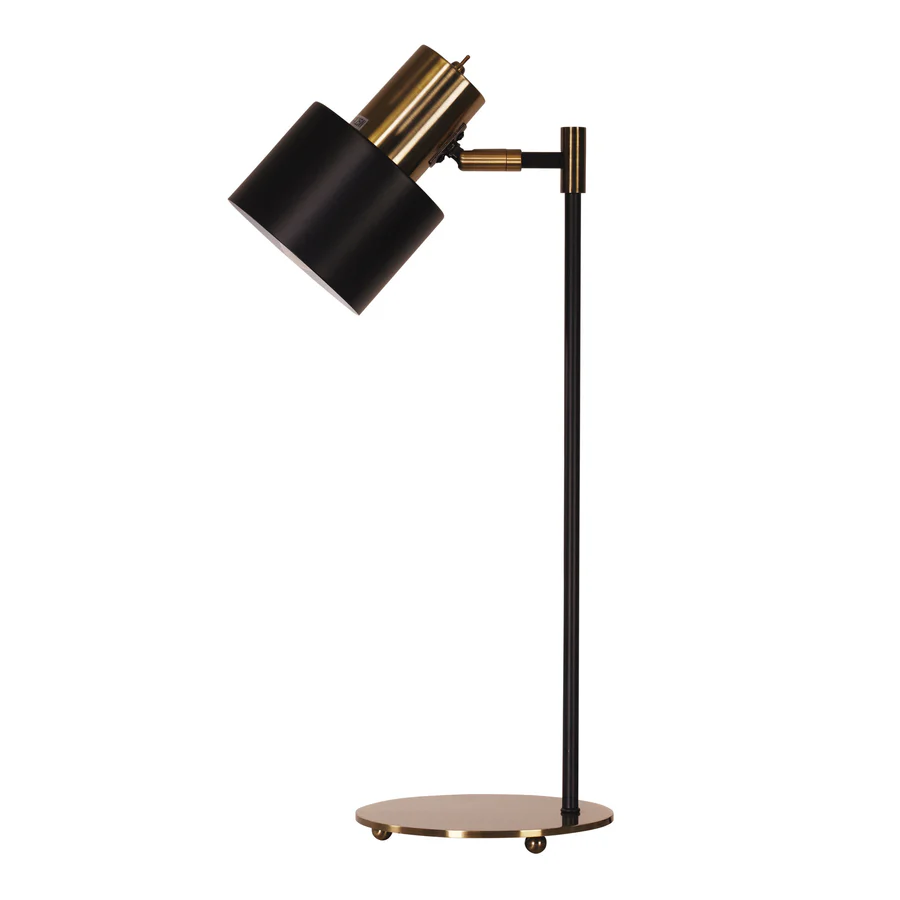 Clearance - Oriel Ari Mid-Century Task Lamp Black and Antique Brass