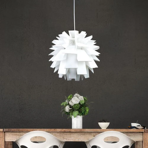 Clearance - Oriel Lighting ZIGGY 43cm Acrylic Retro Pendant White