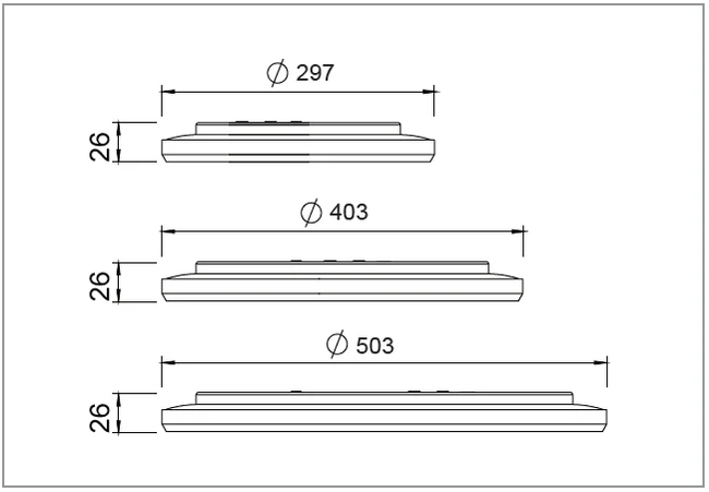 Lawell Lighting STELLAR Tri-Colour Slimline Oyster Light OST24 OST30 OST40
