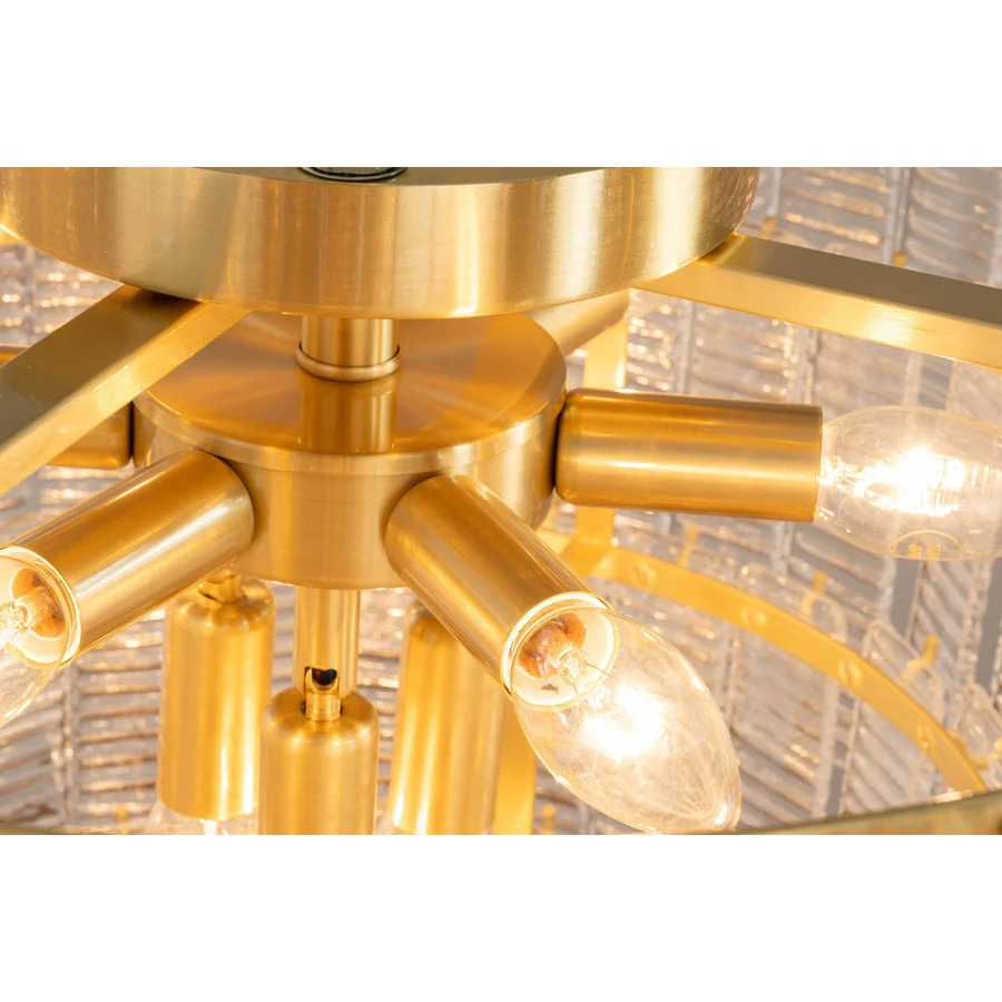 Lighting Inspirations Alara Medium 60cm 9 Light 5 Tier Chandelier Satin Brass