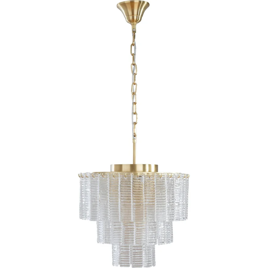 Lighting Inspirations Alara Small 40cm 3 Tier 5 Light Chandelier Satin Brass