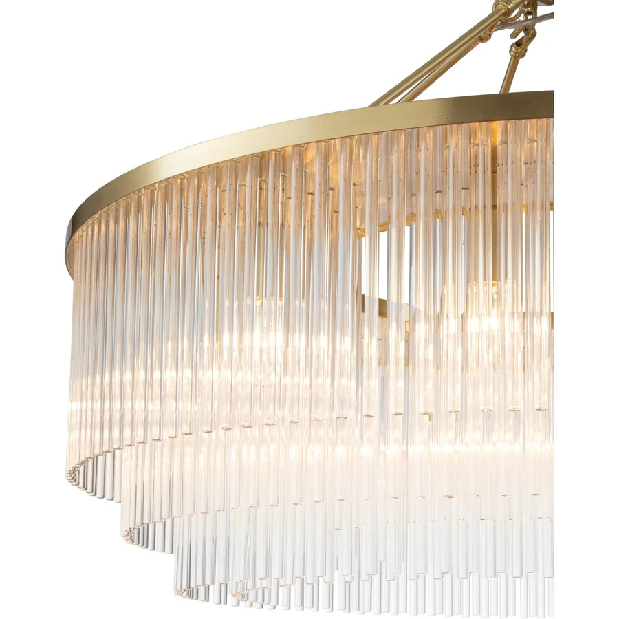 Lighting Inspirations Evangeline Large 90cm 12 Light Chandelier Satin Brass