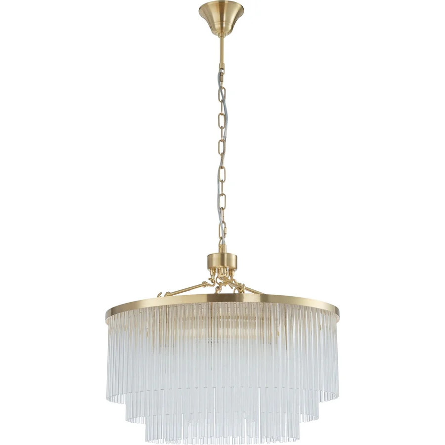 Lighting Inspirations Evangeline Medium 60cm 8 Light Chandelier Satin Brass