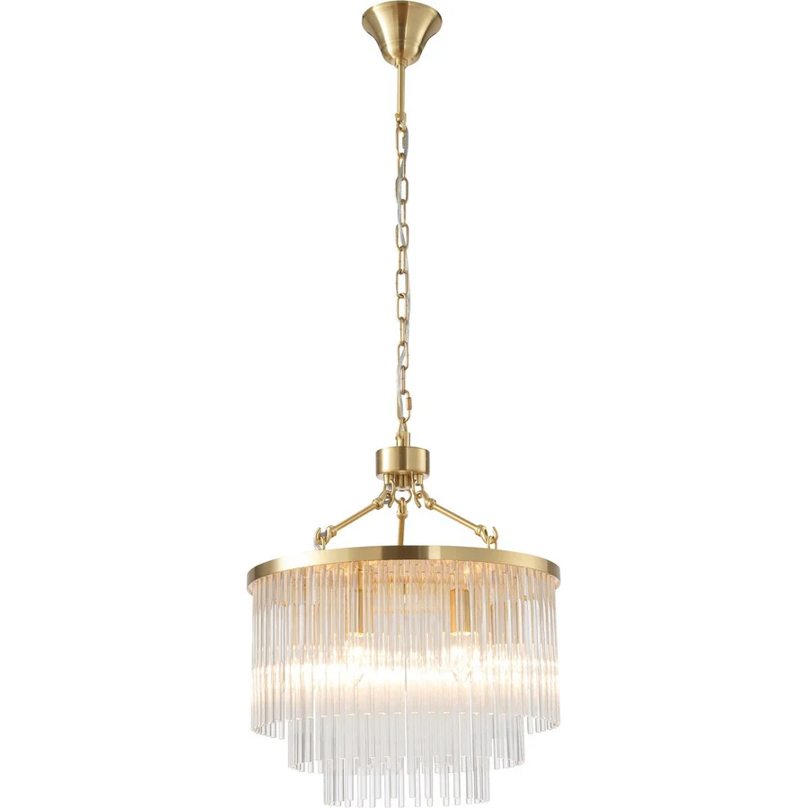 Lighting Inspirations Evangeline Small 45cm 6 Light Chandelier Satin Brass