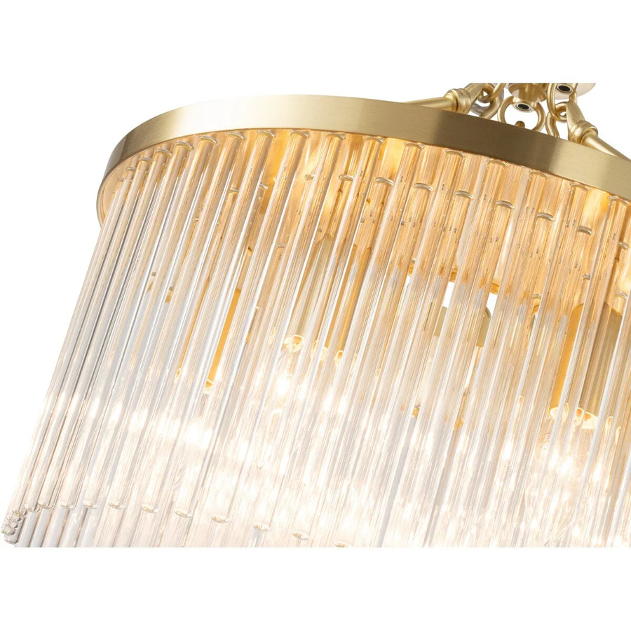 Lighting Inspirations Evangeline Small 45cm 6 Light Chandelier Satin Brass