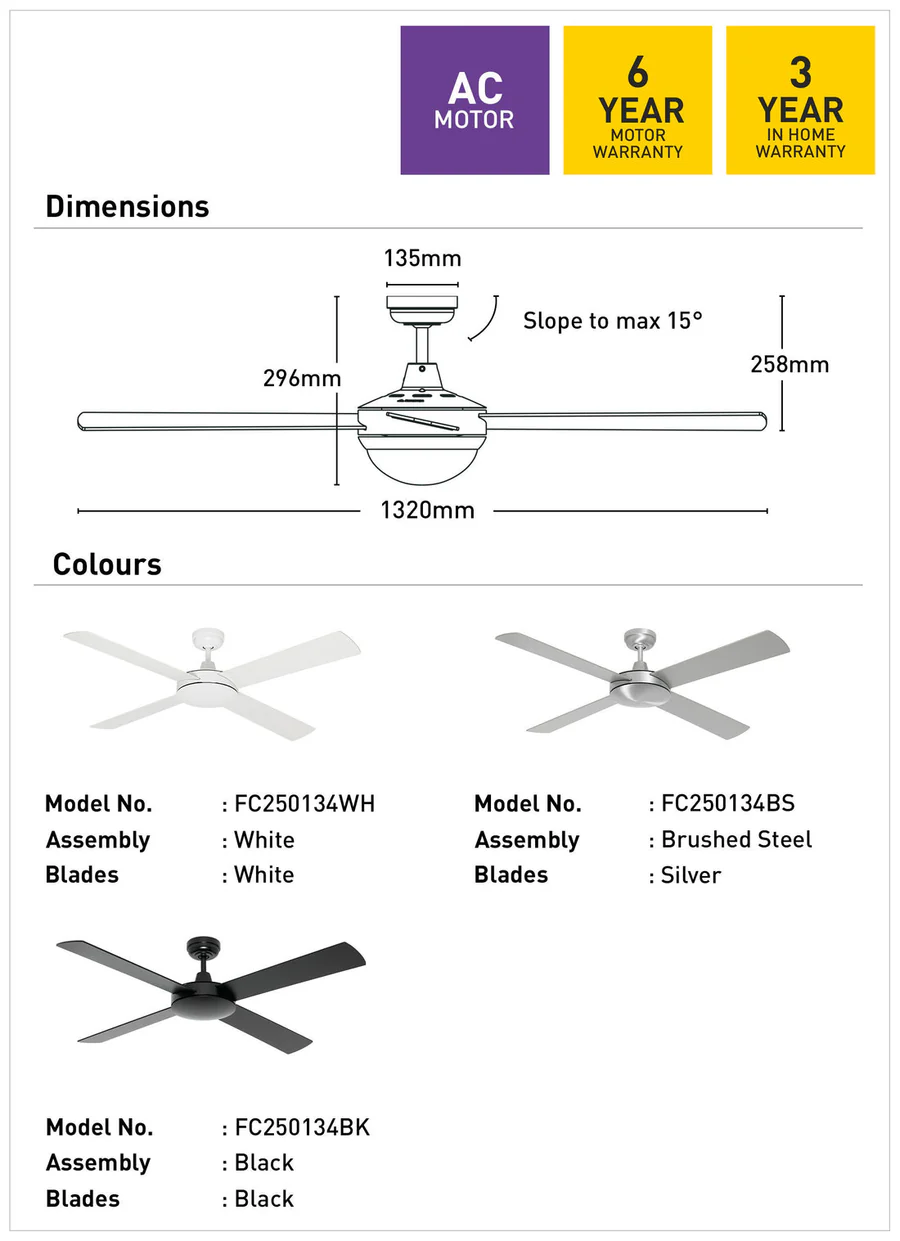 Mercator Caprice 1300 Ceiling Fan