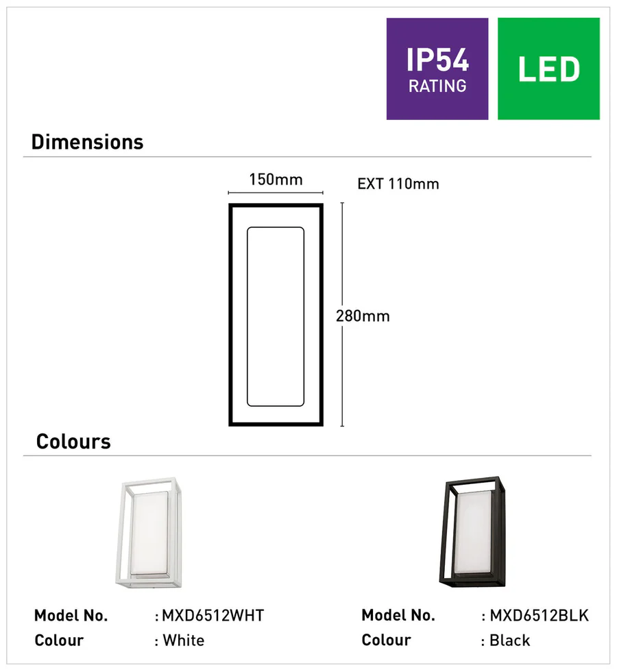 Mercator Cayman LED Exterior Wall Light