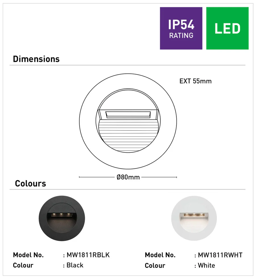 Mercator Rye 1.2W LED Round Steplight