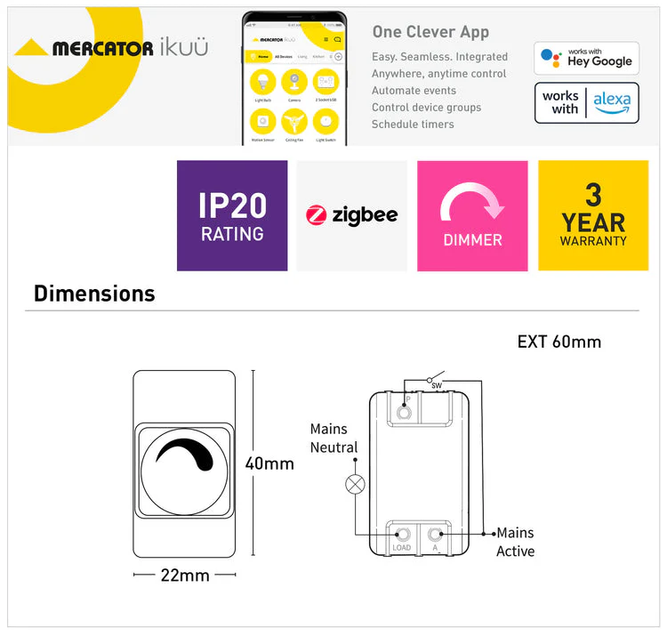 Mercator Smart Zigbee Rotary Dimmer Mechanism