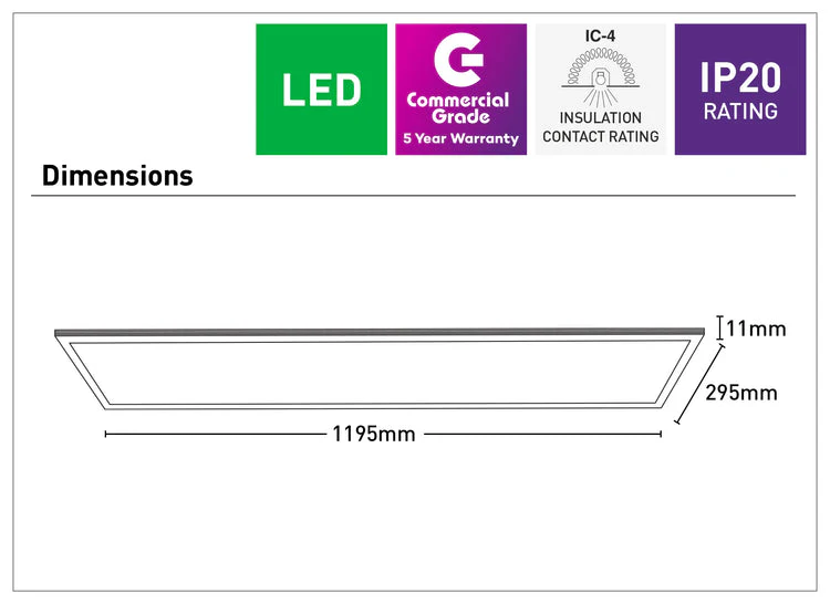 Mercator Zilla 36W Sidelit Tri-colour LED Panel Light