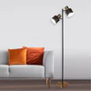 Oriel Ari Mid-Century Floor Lamp Black and Antique Brass