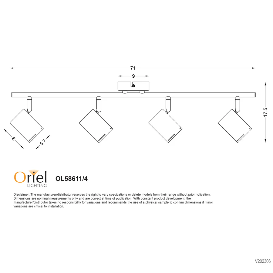 Oriel Lighting BARIL 4 White LED Ready Adjustable Spotlight