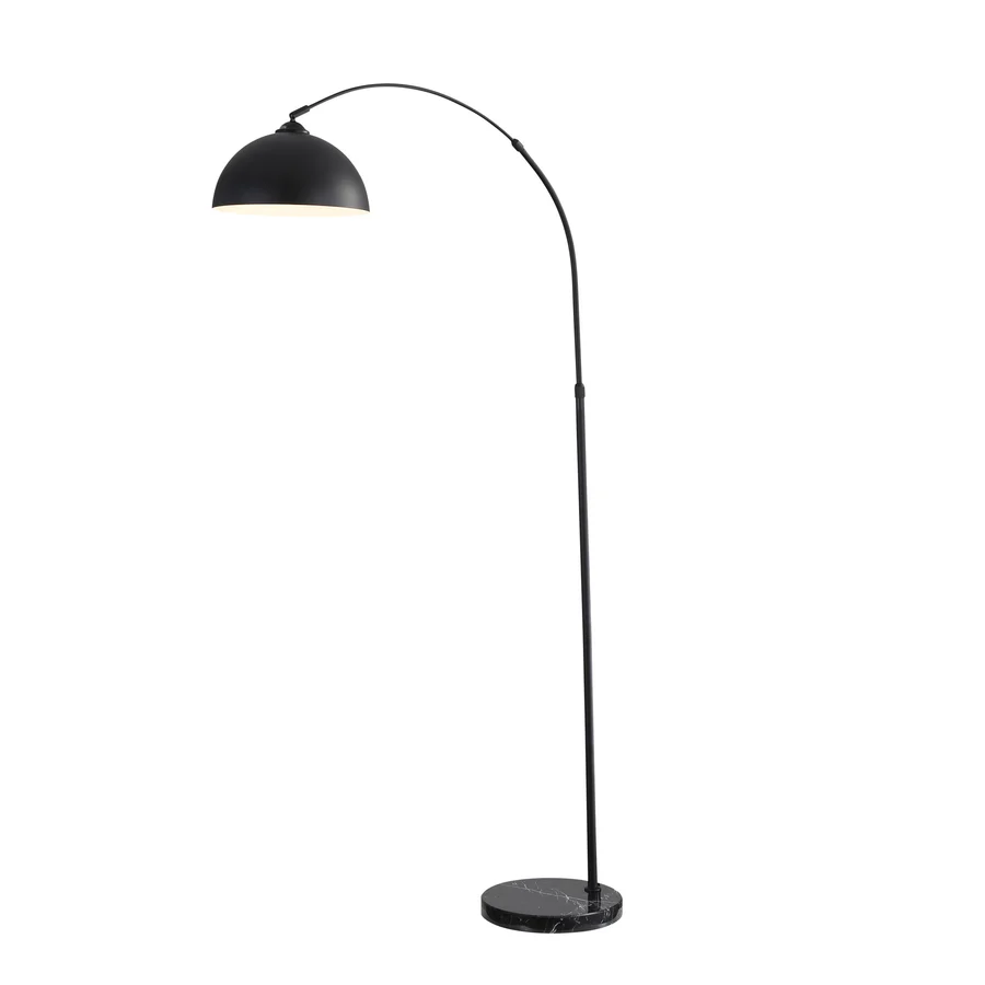 Oriel Marmo Black Arc Floor Lamp with Marble Base