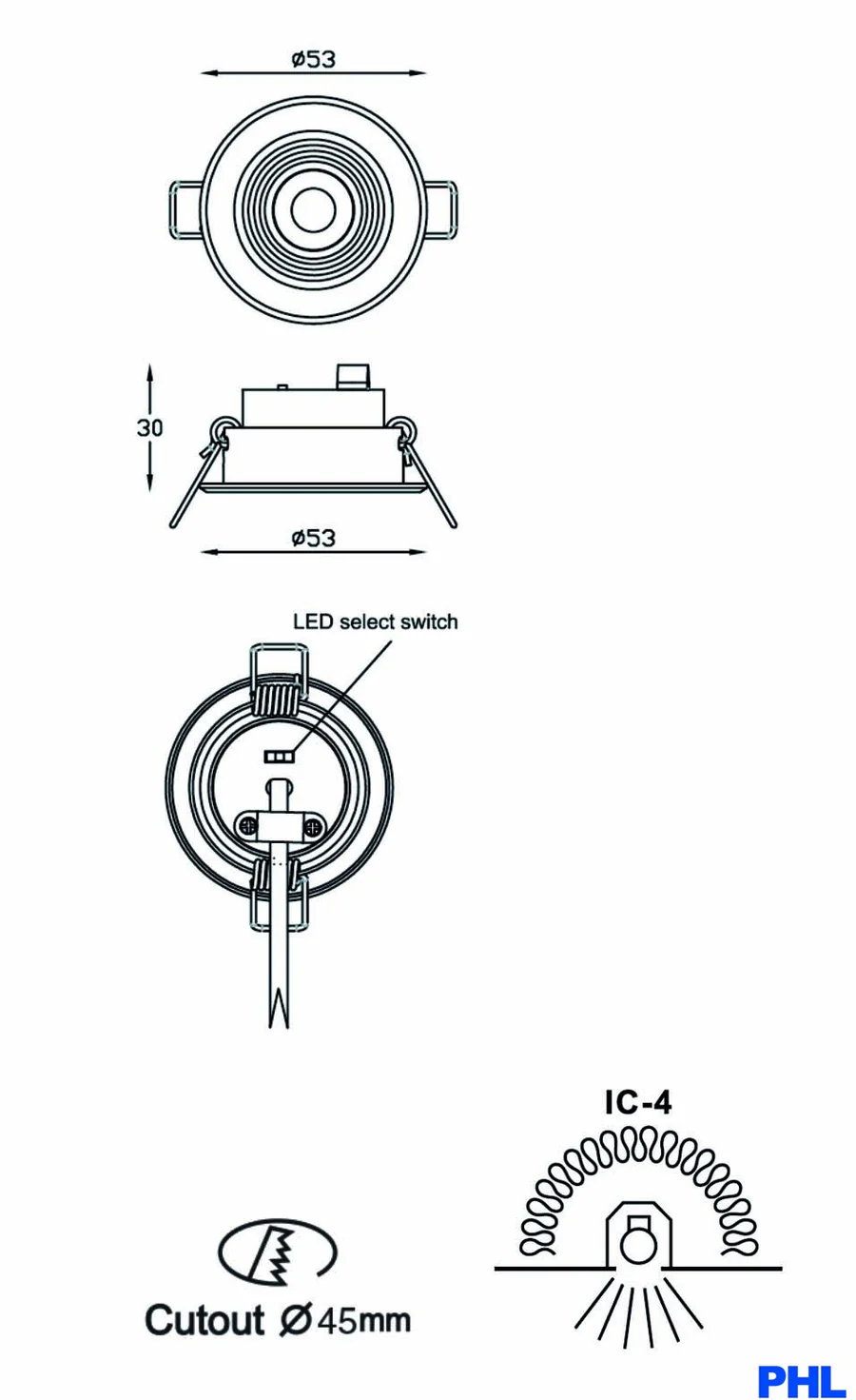 PHL503 Mini Gimbal 3W Tri Colour