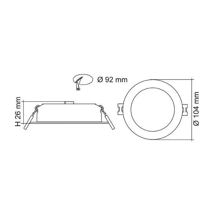 SAL Tradegem II S9141TC2 LED Downlight 9W Tri-Colour Dimmable IP44