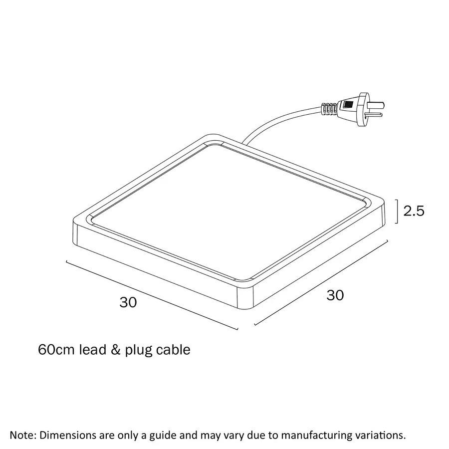 Telbix Lunos 30cm Square Oyster